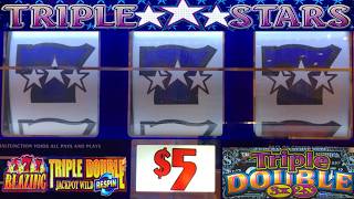 BOOM! Huge Win on Triple Stars slots! 5 Reel Triple Double 2x 3x + Blazing 777 Re-Spin slots & more! screenshot 3
