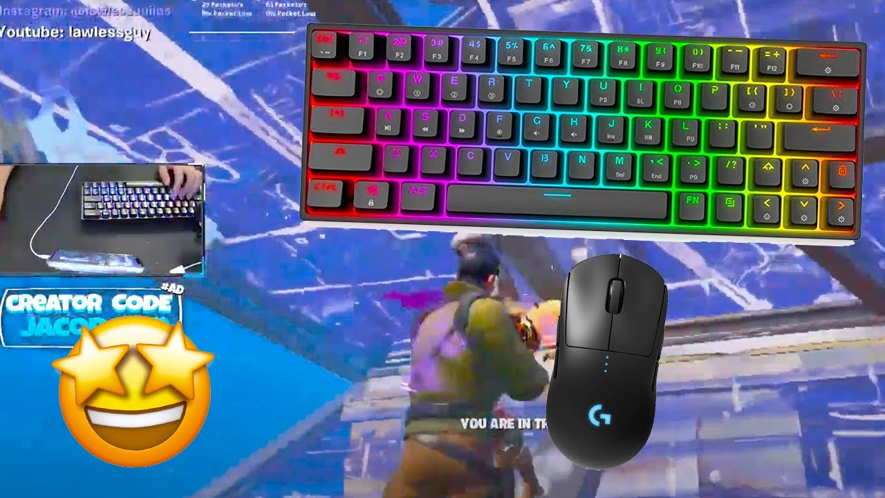 Epomaker SK64 🤩Satisfying Keyboard Fortnite Brown Switch 60 FPS Smooth 1080p