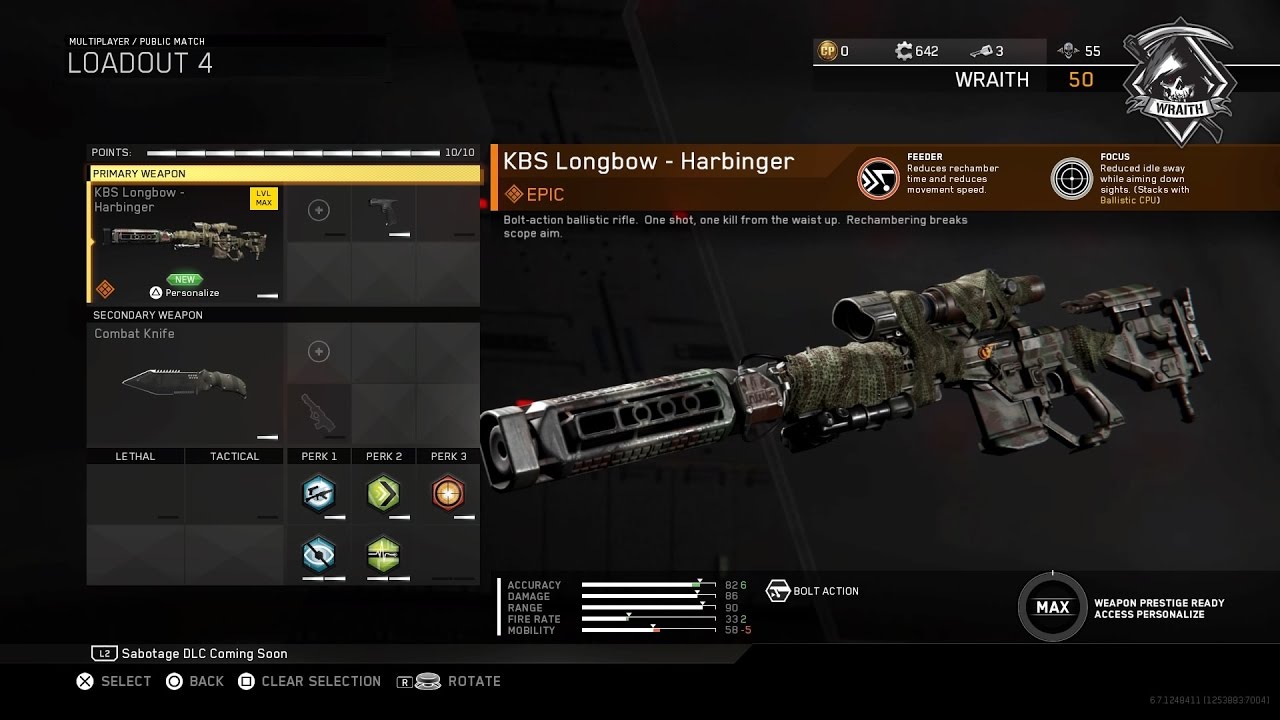 EPIC KBS Longbow Harbinger SNIPER VARIANT Gameplay | Quickscoping & Knifing Streaks!!!