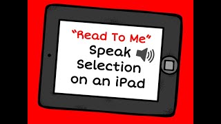 Speak Selection on an iPad