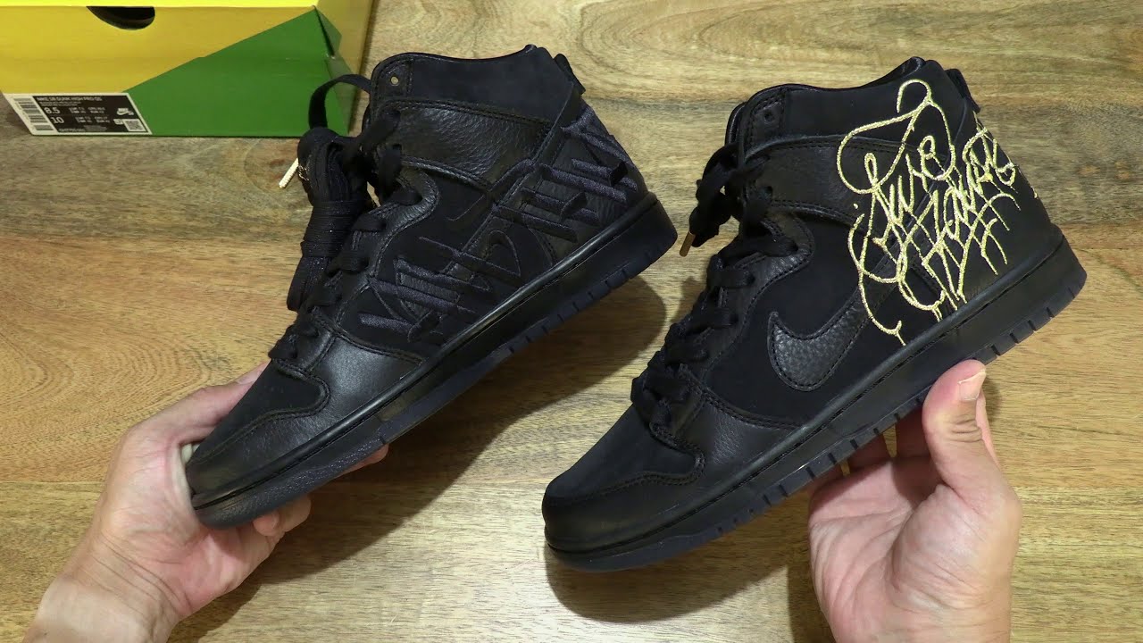 Nike SB Dunk High x FAUST Black and Metallic Gold