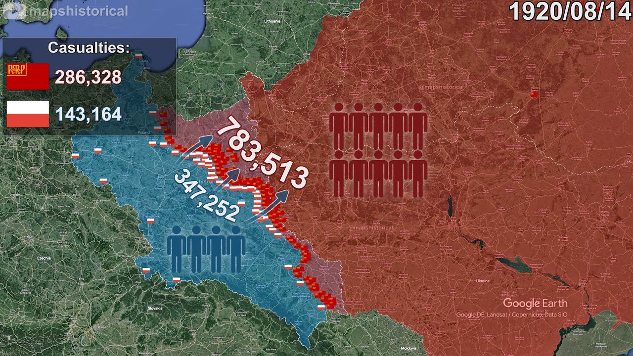 Polish-Soviet War in 1 minute using Google Earth - YouTube