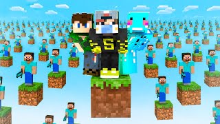 One Block But, We have 100 Players!! | MINECRAFT screenshot 1
