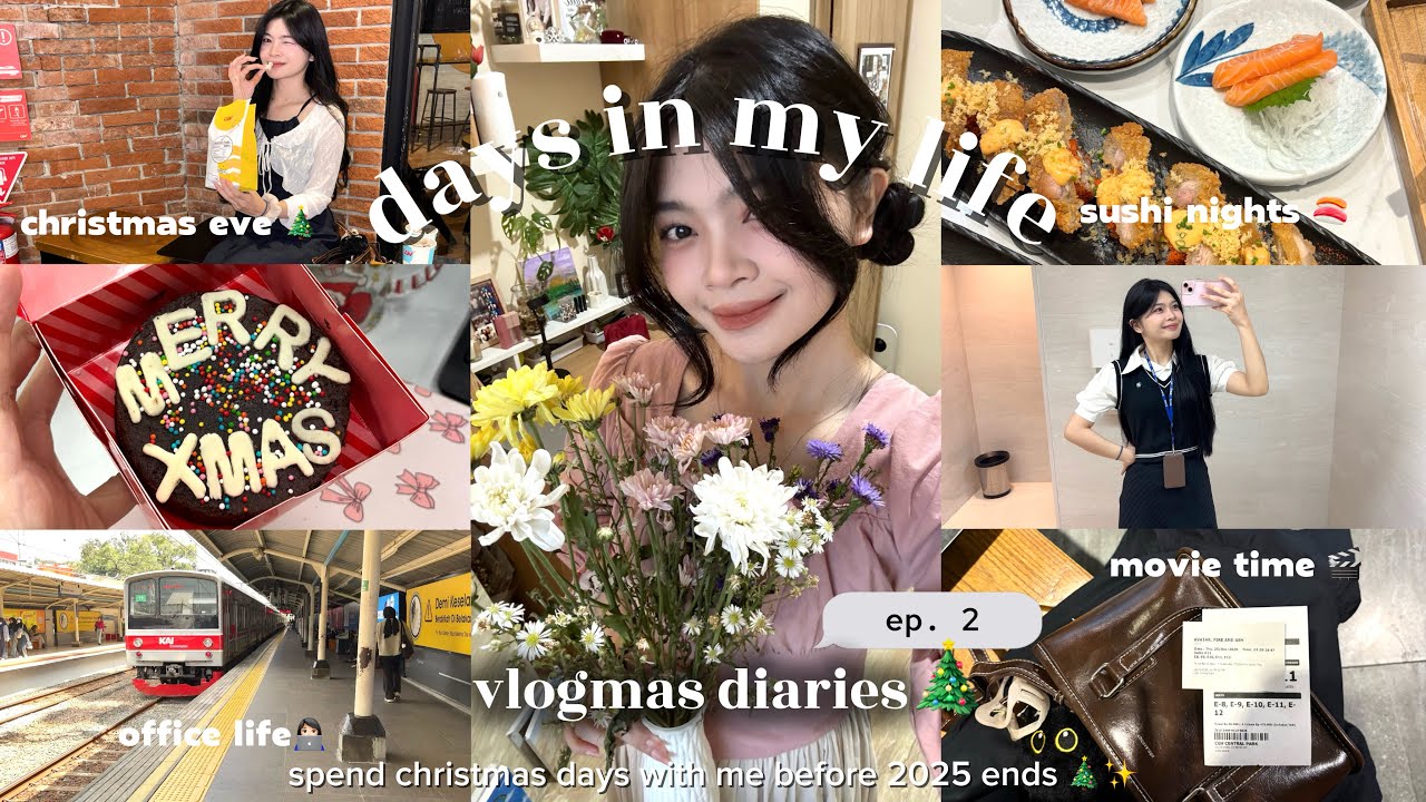 VLOGMAS ep.2 // jakarta vlog, sushi 🍣, avatar 3 🎬, christmas eve 🎄, work 9-5 👩🏻‍💻, Santa’s gifts🎁