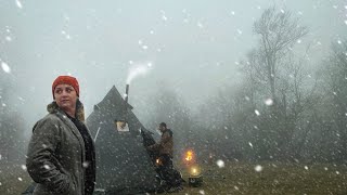 CAMPING in the RAIN and SNOW in a FREEZING TEMPERATURE