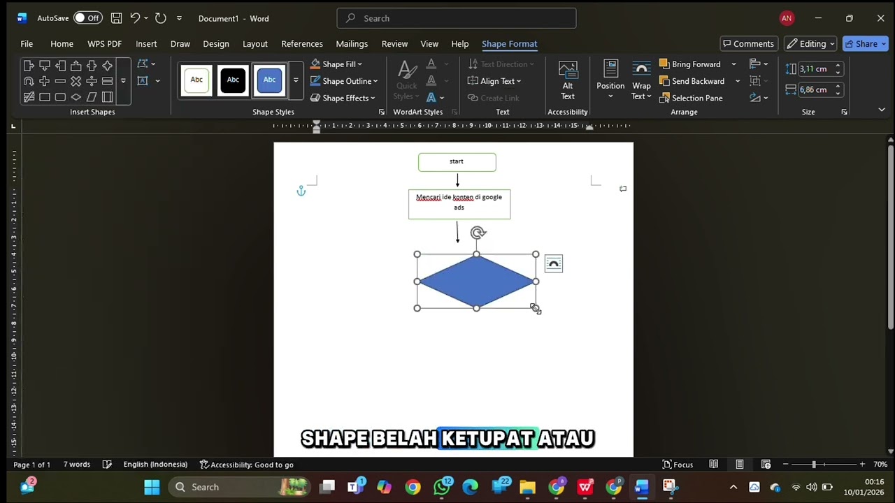 TUTORIAL MEMBUAT FLOWCHART DI MICROSOFT WORD