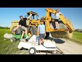 Playing on the farm with hudson and holly  tractors for kids