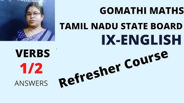 9-English Verb Refresher Course- TN SCERT @Gomathidharmarajan