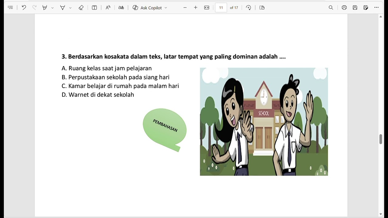 Berbagi Pembahasan Soal TKA Bahasa Indonesia untuk anak SMP