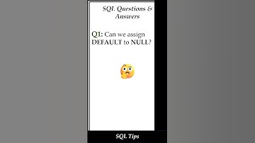 Can We Assign DEFAULT as NULL in SQL? 🤔 | SQL Shorts | sql constraints #sqlinterviewquestions