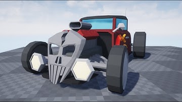 Low Poly Hot Rod car (MayaLT + Unreal Engine)