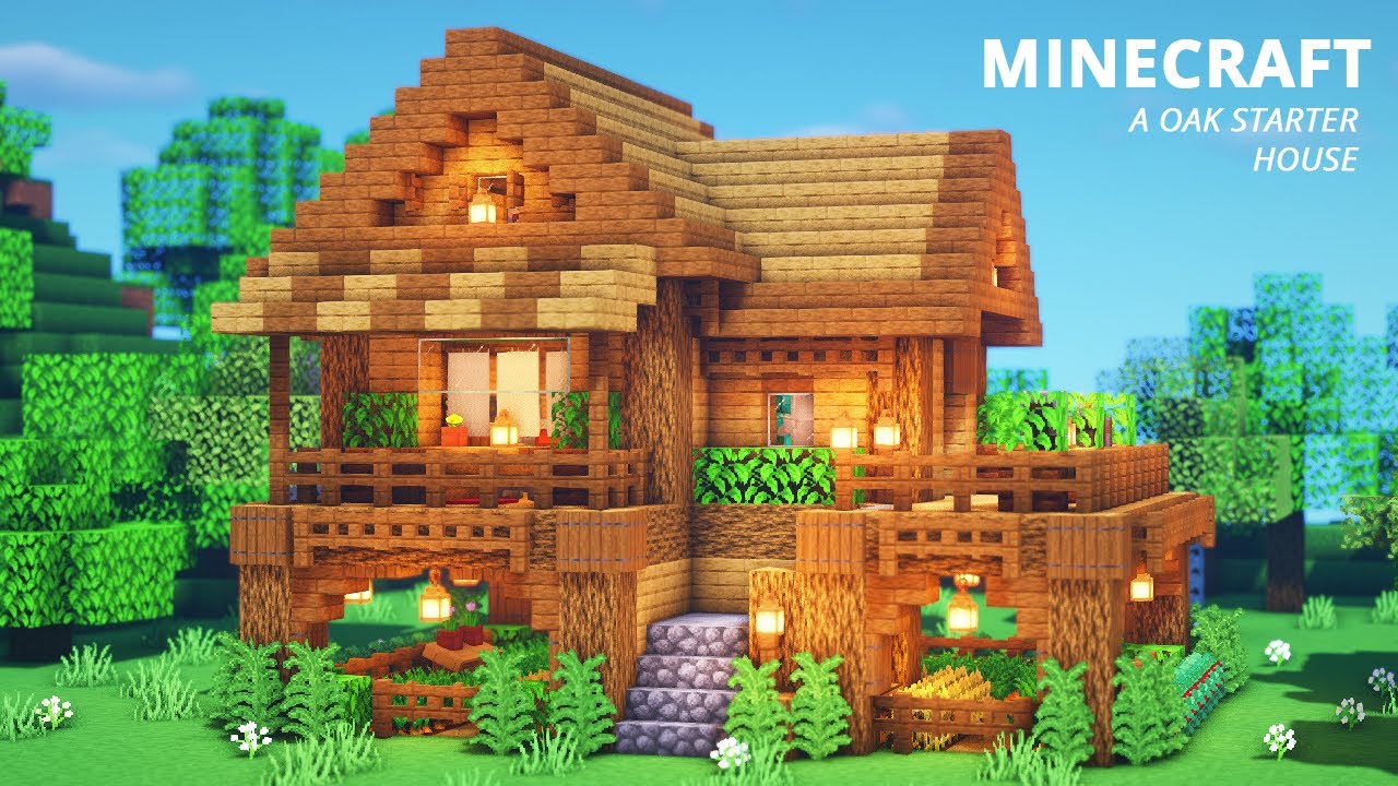Minecraft : Cara Membuat Rumah Starter Oak | Simple Oak Rumah Survival