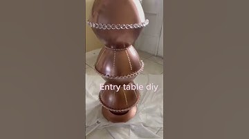 Entryway table diy using dollar tree salad bowl #dollartreecrafts #diy #entrytable