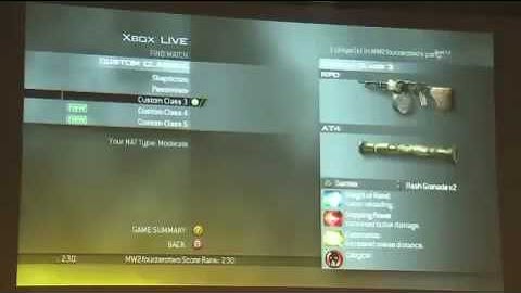 Modern Warfare 2 - Menu and Create Class - Gameplay - MW2