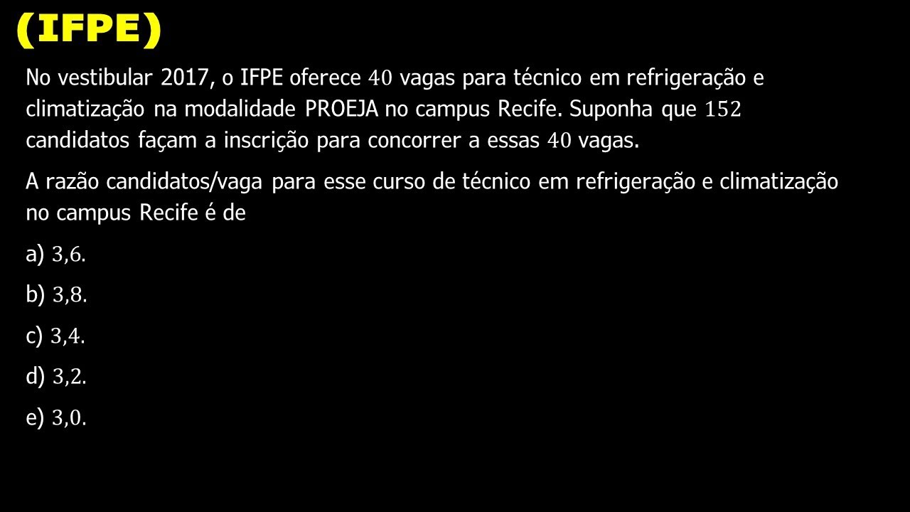 (IFPE) No vestibular 2017, o IFPE oferece 40 vagas para técnico em refrigeração e climatização