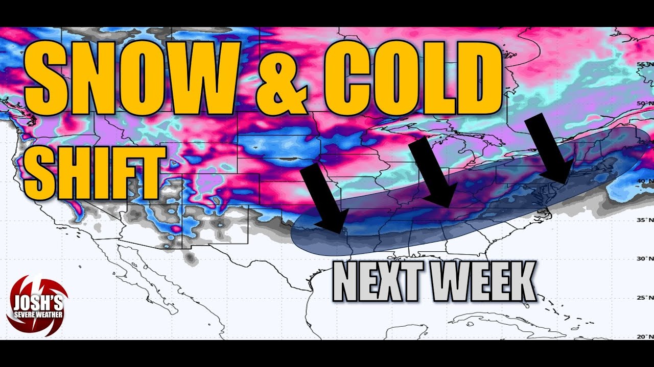 Snow and Cold Shift South Next Week - YouTube