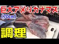 ザリガニで釣った７０ｃｍの巨大アメリカナマズを調理して食べる動画【完全版】