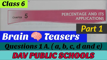 DAV class 6 maths chapter 5 Percentage and it