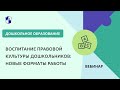 Воспитание правовой культуры дошкольников: новые форматы работы