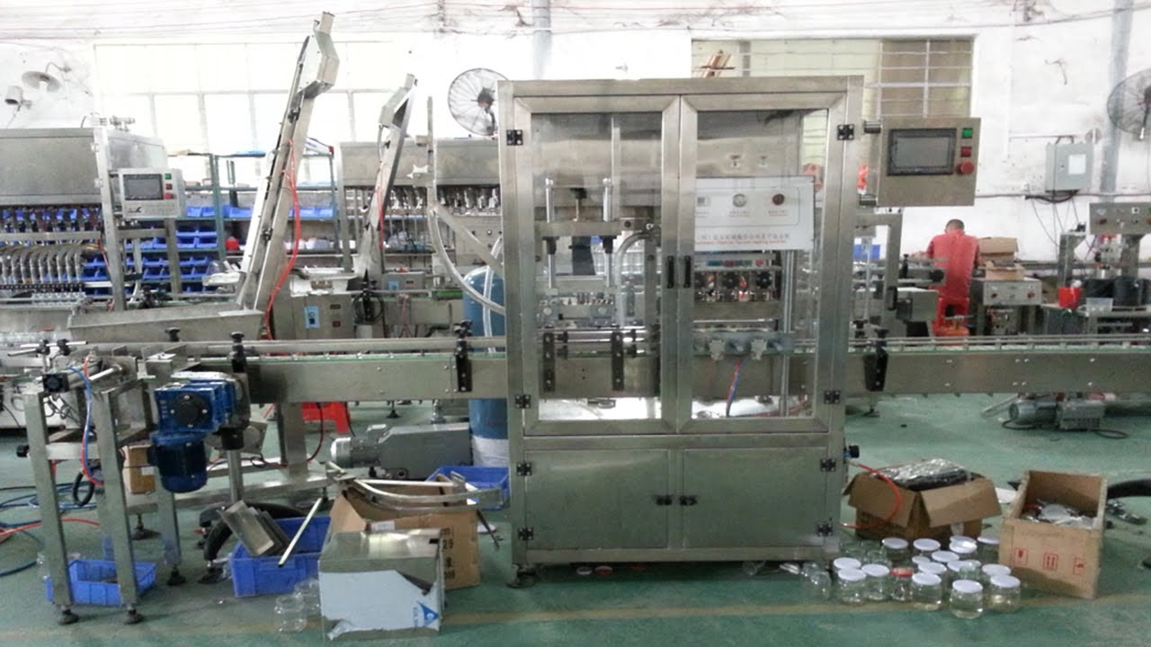 glass jar vacuum capper equipment linear vacuum capping machine for ...