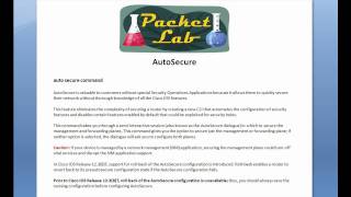 Cisco AutoSecure - Part 1