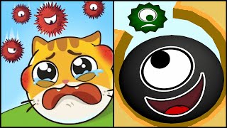 Hide Cat Tap To Save Vs Hungry Balls 🤩💀🥵🤬💔Up To Max Level SpeedRun Gameplay Walkthrough  screenshot 5