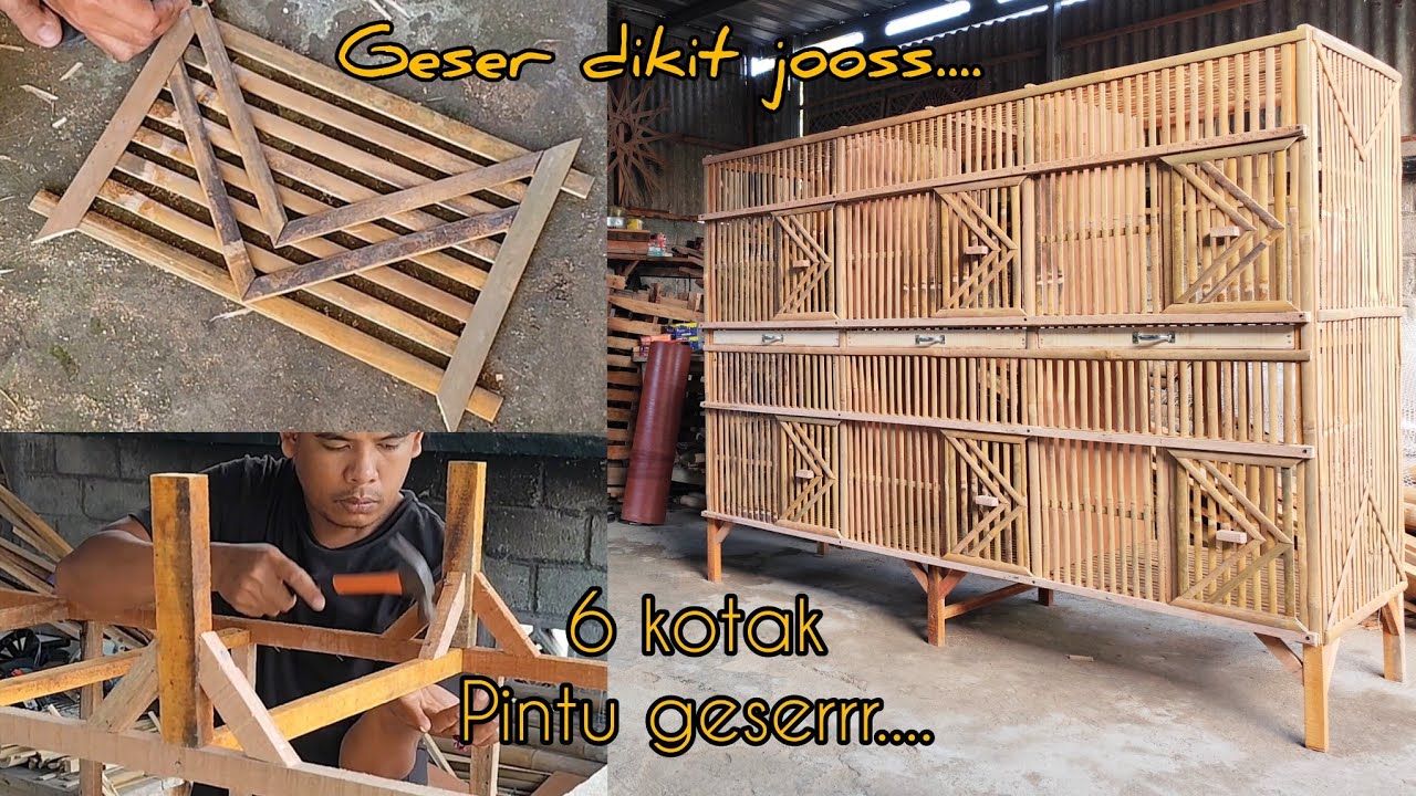 Cara membuat kandang ayam 6 ruang model pintu geser untuk ayam kampung