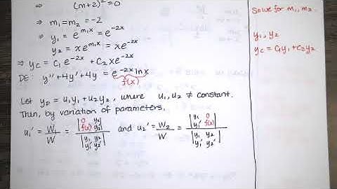 42. Variation of Parameters, Our First Example - Differential Equations