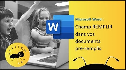 Word : Comment utiliser un Champ Remplir (documents pré-remplis) ?