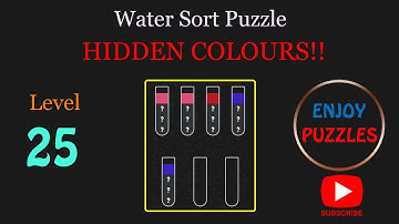 Water Sort Puzzle HIDDEN COLOURS!! Level 25 Walk-through Solutions | ENJOY PUZZLES