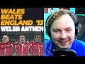 Reacting to the Welsh National Anthem just before Wales beat England 30 - 3