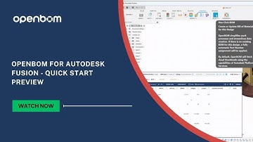 OpenBOM for Fusion - Quick Start, August 2024