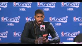 Frank Vogel and Paul George talk about the Game 1 win over the Raptors in Toronto 16 April 2016