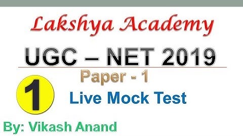 #1 || UCG NET/JRF Paper 1 Mock Test || By Vikash Anand