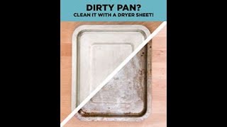 Dryer Sheet Pan Cleaning Hack | Easy & Effective Cleaning Solution #diy #cleantok #resinart #hack