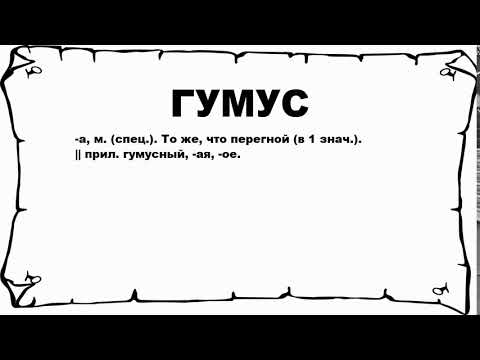 ГУМУС - что это такое? значение и описание