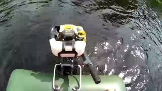 Видео Лодочный мотор из триммера Champion. Ремонт лодочного мотора. Лодочный мотор Sailor. (автор: На рыбалку!)