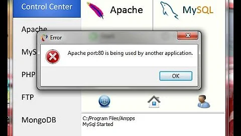 How to Fix:"Port 80 is used by another application ampps" - Apache start