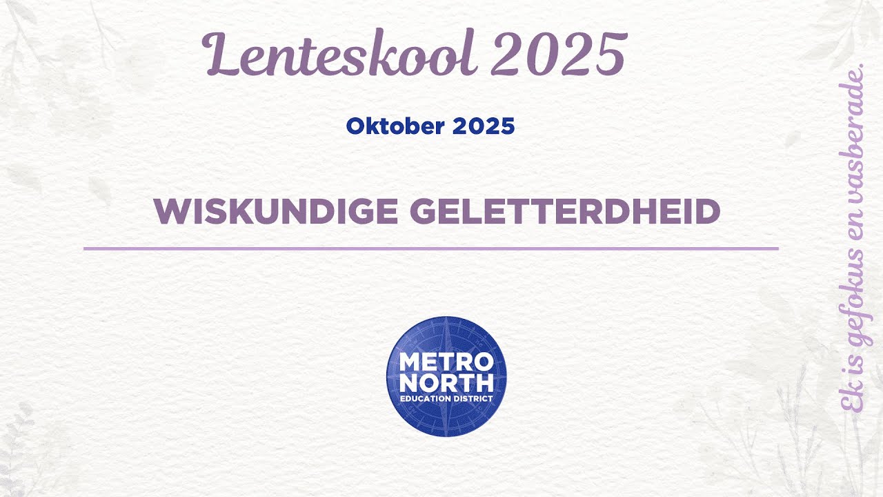 Lenteskool MNED Wiskundige Geletterdheid Planne, Kaarte en Meting 2025