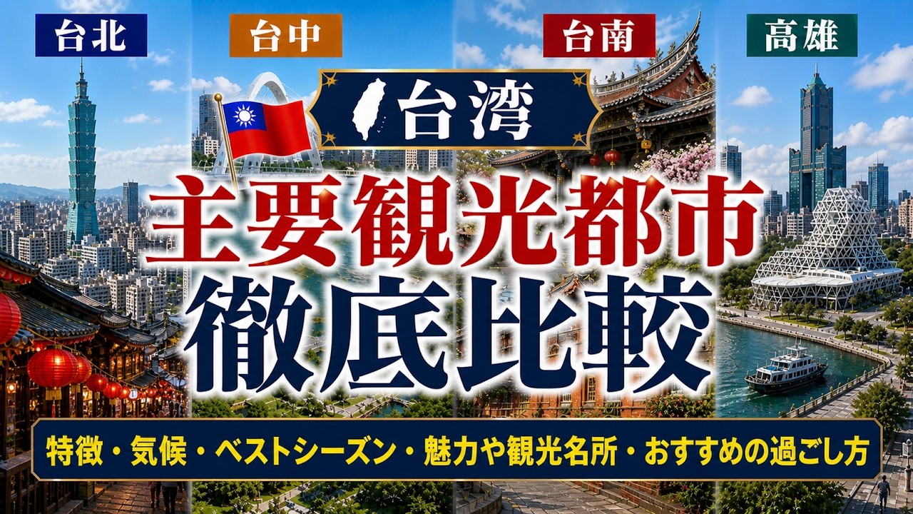 【台湾どこ行く？】主要観光都市　徹底比較　〜台北・台中・台南・高雄〜