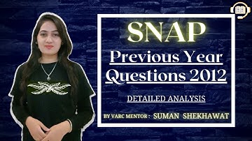 SNAP Previous Year Questions || SNAP PYQ 2012 || By Suman Shekhawat