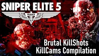 Sniper Elite 5 killshots - Gameplay scenes of Brutal skull damage xray killcam compilation
