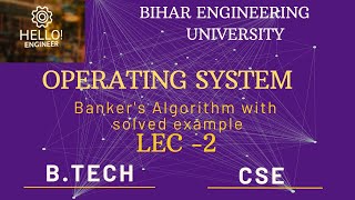 Banker's Algorithm in Operating System With Solved Example |MODULE-04 |LEC-02 |DEADLOCK |CSE |BTECH
