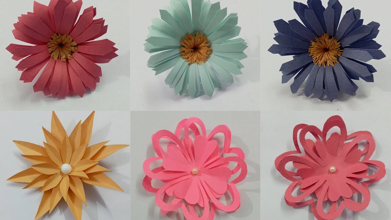 3 Different Easy And Beautiful Flower Making tutorial | Flower Craft ...