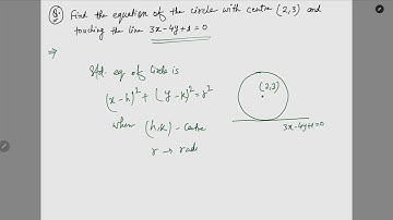 find the equation of the circle with centre (2,3) and touching the line 3x-4y+1=0