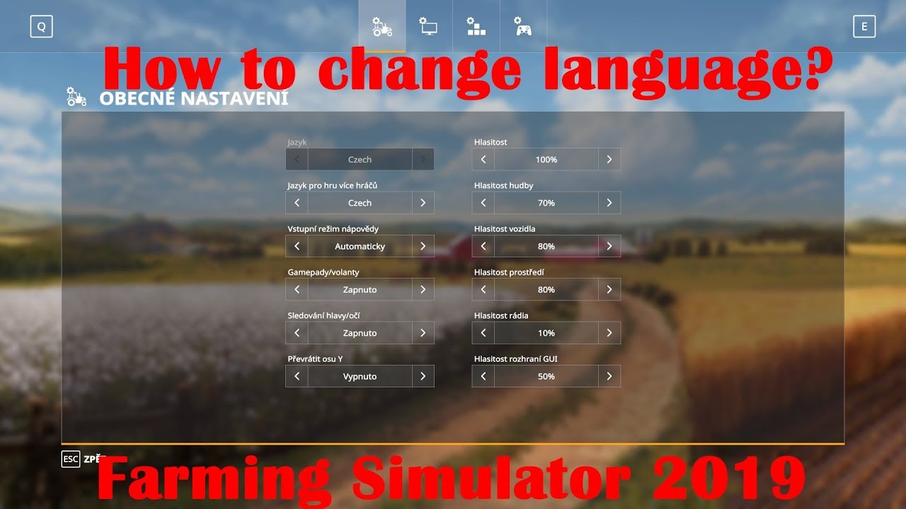 Farming Simulator 19 CHANGE LANGUAGE