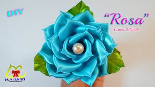 Cómo Hacer ROSAS de listón🌹/Increible truco de PETALOS😲/Muy facil de Hacer con Aguja😃