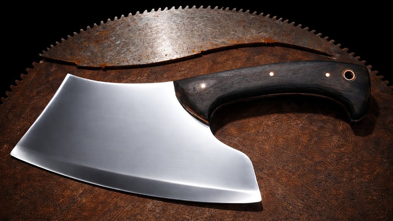 Making a Razor Sharp Cleaver from a Broken Saw Blade | Scrap to Knife