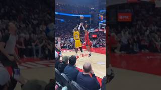 LeBron step back 3 ball over Jabari lakers vs rockets