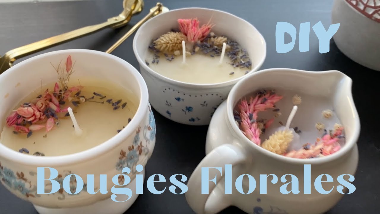 DIY Comment faire une bougie avec fleurs séchées ?